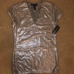 INC- silver sparkly T-shirt🦋